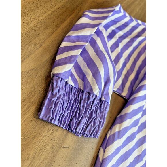 VTG 80s RAFAEL Lightweight Poly 3/4 Sleeve Shoulder Pad Top Blouse Colorful L - Picture 11 of 16